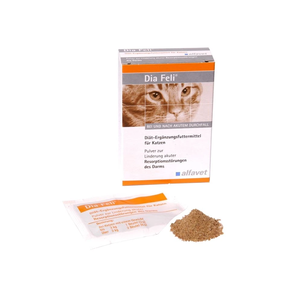 Alfavet Dia Feli Katze - Ergänzungsfuttermittel Bei Darmproblemen 6 X 3 G 3 Alfavet Dia Feli Katze - Ergänzungsfuttermittel Bei Darmproblemen 6 X 3 G