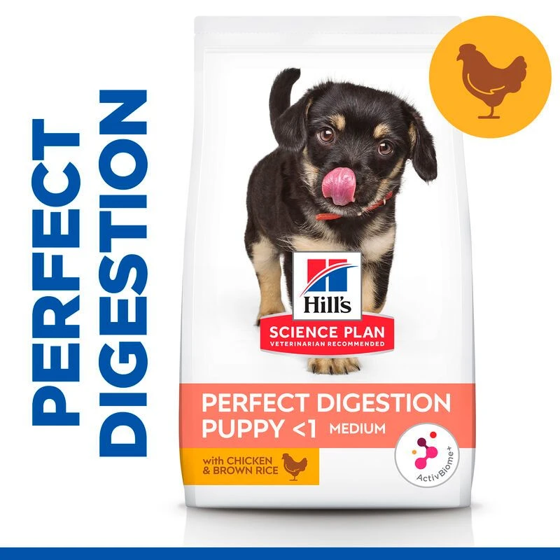 Hills Science Plan Canine Perfect Digestion Puppy Medium Trockenfutter 14 Kg Huhn & Reis Trockenfutter Für Hunde 4 Hills Science Plan Canine Perfect Digestion Puppy Medium Trockenfutter 14 Kg Huhn & Reis Trockenfutter Für Hunde – Bild 2